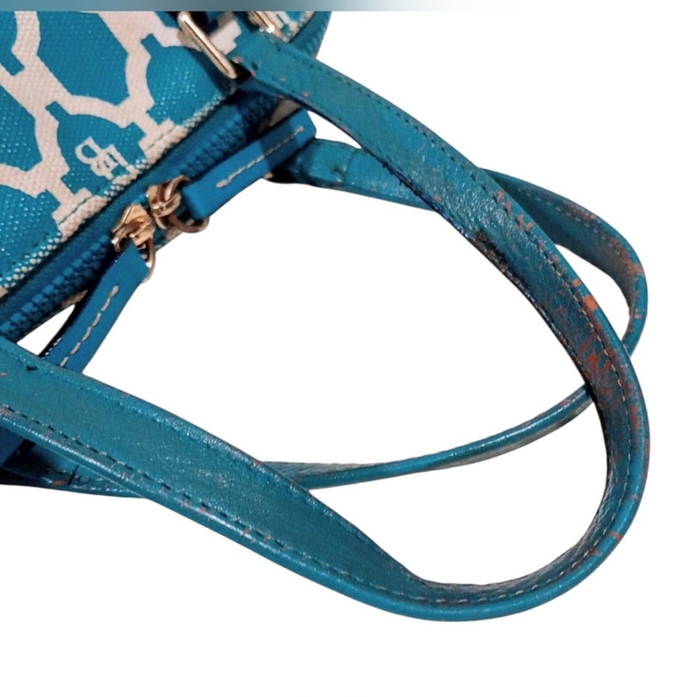 Dooney & Bourke Teal and White Satchel - Picture 9 of 9